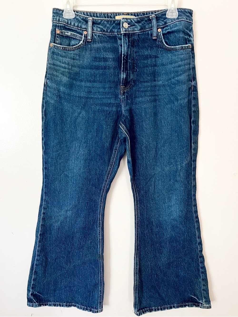 Maurices 90s Flare Leg High Rise Jeans Dark Wash Size 16 Curvy Fit Retro Vintage